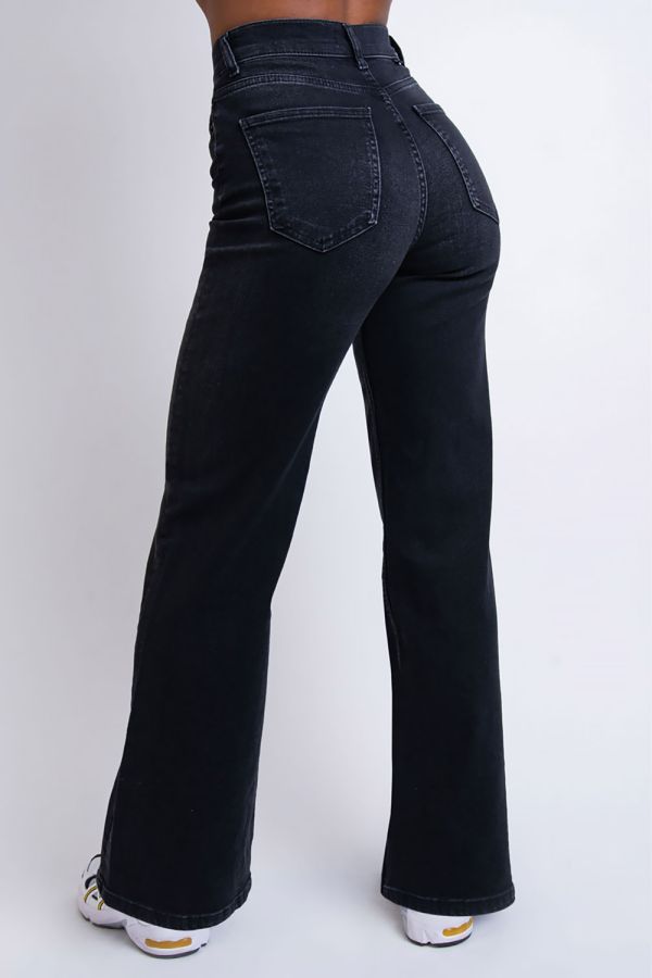 Högmidjade Vida Jeans - Trace Black