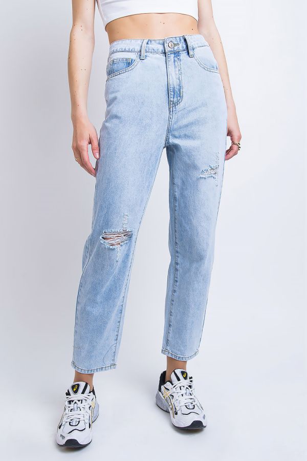 Högmidjade Mom Jeans - Madison Blue