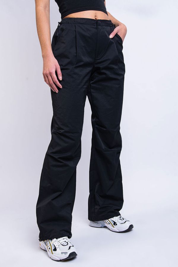 Mid Waist Parachute Byxor - Pixie Black