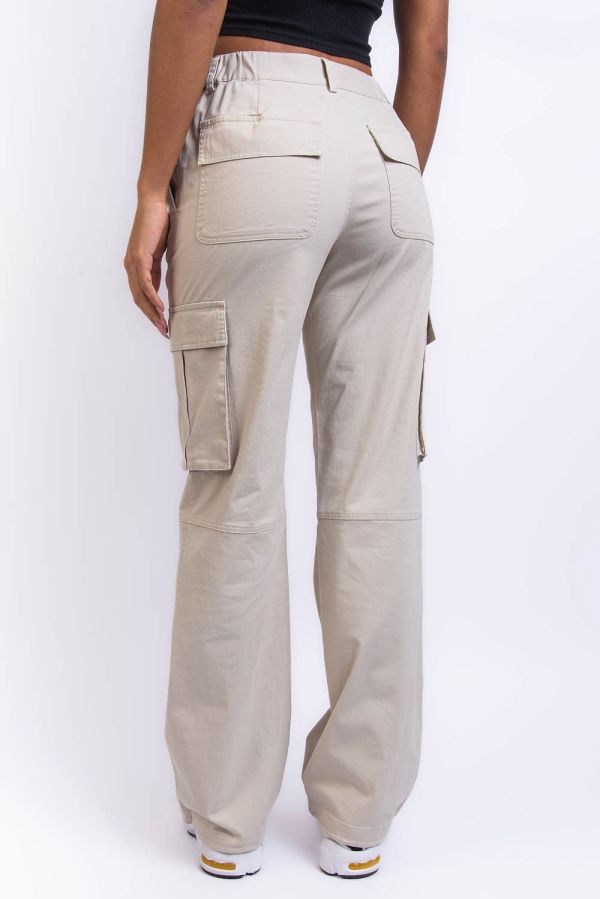 Mid Waist Cargobyxor - Denver Beige