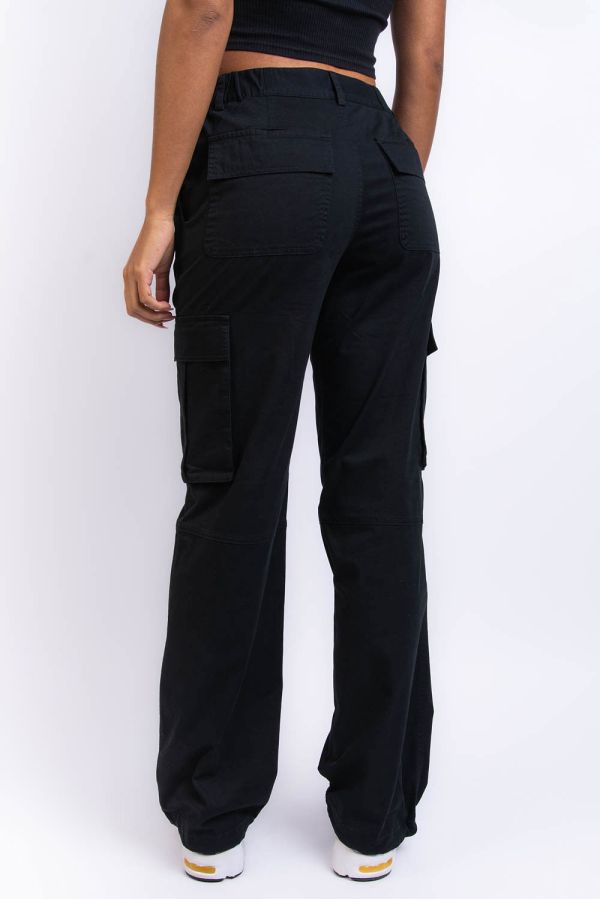 Mid Waist Cargobyxor - Denver Black