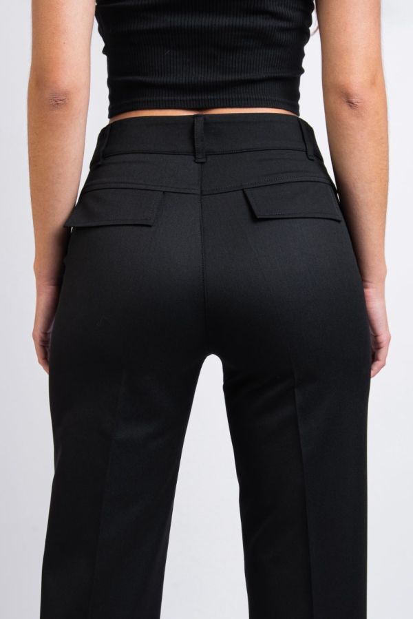 Mid Waist Kostymbyxor Med Stråveck - Grace Black