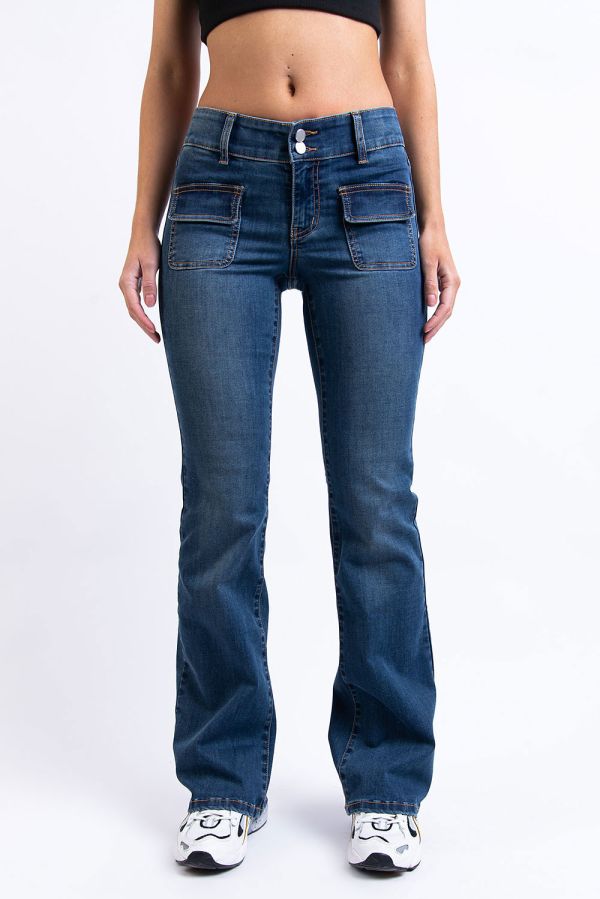 Lågmidjade Bootcut Jeans - Chloe Blue