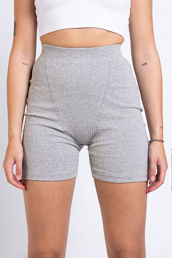 Högmidjade Cykelshorts - Ribbed Grey