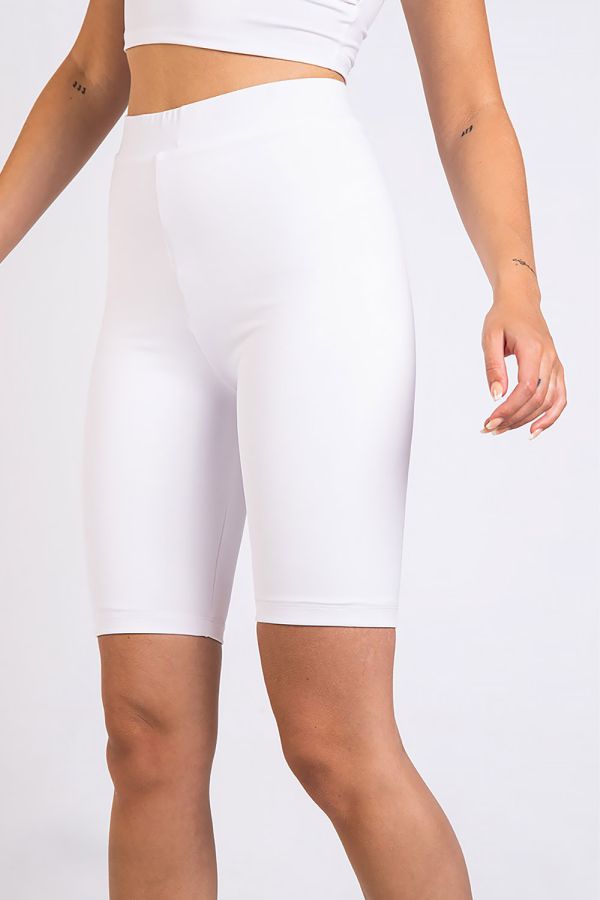 Högmidjade Cykelbyxor - Double Layered White