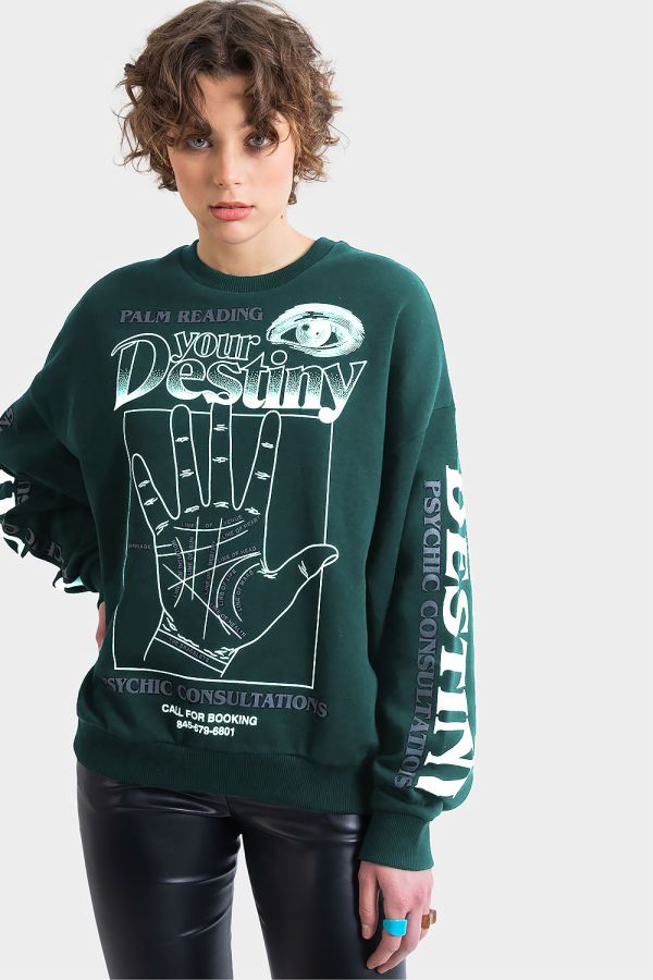 Sweatshirt - Your Destiny Bottle Green